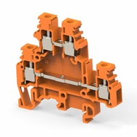 2.5mm² 5mm² Sertifikat CE Grey UKK Blok Terminal Pasang Rel Din Lapis Ganda dengan Sekrup untuk Kabinet Kontrol PLC