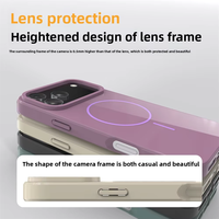 Vente en gros d'étui souple en TPU étui de téléphone de charge sans fil magnétique pour téléphone 17 couverture de téléphone portable de couleur unie