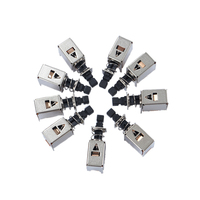 Interruptor deslizante PCB de 6 pines con autobloqueo, DPDT botón negro, interruptor de reinicio sin bloqueo, en ángulo recto, 2 uds.
