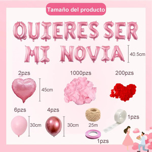 Globo de 16 Pulgadas Rojo con Letras 'QUIÉRRES SER MI NOVIA' de Mylar con Corazón, Decoración Romántica para Propuesta de Matrimonio o San Valentín - Product Image 6