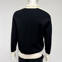 Cardigan en tricot zippé à col roulé pour homme, 100 % coton, manches longues, coupe courte, avec logo personnalisé, idéal pour l'hiver