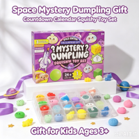 Lot de 24 mini-jouets sensoriels TPR Squishy Mystery Dumpling, édition Spatiale, pour calendrier de compte à rebours, jouet de décompression souple à presser