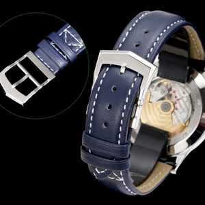 Relojes de Lujo para Hombre, 37.5 mm, Caja de Metal Color Oro Blanco, Esfera Azul, Estilo Piloto, Hora de Viaje <span class=keywords><strong>GMT</strong></span> 7234, Reloj Mecánico Automático - Product Image 4