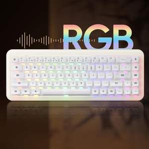 Clavier mécanique Akko YU01, touches transparentes, éclairage RGB, remplaçables à chaud, 2.4G//Filaires USB-C, 68 touches US, 3750mAh - Product Image 1