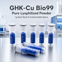 Matière première cosmétique, pureté 99 %, GHK-Cu Bio99, poudre lyophilisée, tripeptide de cuivre-1, anti-âge, réparation de la peau, fournisseur OEM