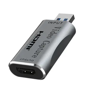 Tarjeta de captura de vídeo Usb 3,0 a HD, 1080p, 60hz, Mini caja de grabación en vivo de Audio y vídeo, compatible con entrada OBS 4k para juego