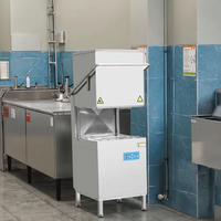 Lave-vaisselle commercial entièrement automatique certifié, type hotte professionnelle pour utilisation en restauration, avec service OEM CE ETL disponible