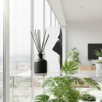 Diffuseur de parfum en verre rond de luxe personnalisé avec des notes fraîches et florales, désodorisant d'air hautement parfumé