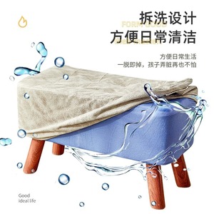 Modern Household Shoe Changing <b>Stool</b> Solid Wood <b>Storage</b> Ottoman Living Room Bench For Home Use - Product Image 4