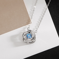 Tiktok – collier avec pendentif vibrant en forme de cœur en zircon, en argent sterling 925, cadeau de saint-valentin pour femmes