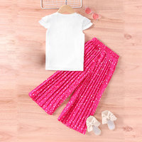 Nouvel ensemble de vêtements d'été pour enfants, t-shirt à manches courtes avec portrait personnalisé, pantalon large, ensemble décontracté en 2 pièces pour filles