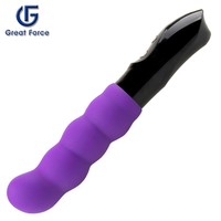 Vibrateur en silicone violet Great Force pour femme, masseur pour adulte, texture ondulée, rechargeable, dispositif de stimulation pour femme, sextoy