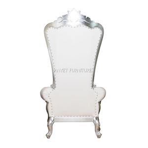 High Quality Wedding White and <strong>Silver</strong> Throne <strong>Chairs</strong> - Product Image 5