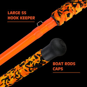 คันเบ็ดตกปลา MH 7'6'' รุ่น Heavy Duty แบบชิ้นเดียว รับน้ำหนักได้ 60 ปอนด์ ทำจากใยแก้ว S พร้อมไกด์สแตนเลส สำหรับตกปลาดุก คันเบ็ดตกปลาดุกแบบสั่งทำพิเศษ - Product Image 2