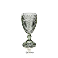 Gobelet à vin vintage en verre épais 280 ml, pressé à la machine, couleur fumée, pour fêtes, mariages et banquets