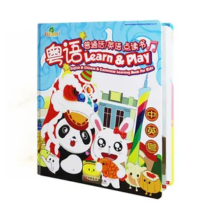 Enfants tactile 3 langues Mandarin chinois A B C D caractère Pinyin livre sonore pour l'éducation des enfants impression de livre personnalisée