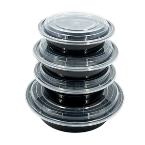 Vòng đen nhựa container thực phẩm lò vi ba dùng một lần Takeaway Bento Hộp Ăn Trưa - Product Image 1