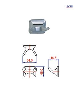 Crochet double mural classique en alliage de zinc finition chromée pour salle de bain et hôtel en stock - Product Image 2