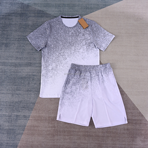 Ensemble de sport unisexe grande taille été, séchage rapide, respirant, antibactérien, t-shirt de course réfléchissant, short très extensible, 2 pièces - Product Image 3
