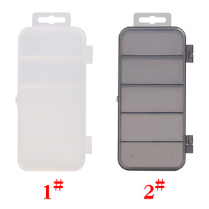 Boîte de rangement rigide en plastique étanche pour matériel de pêche, 5 compartiments, portable, gris-blanc, organisateur d'accessoires universel - Product Image 1