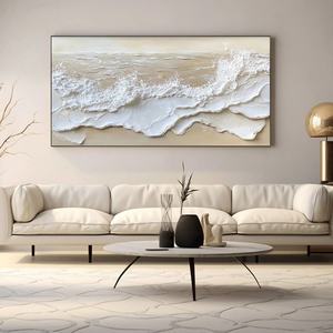 Grande Peinture à l'Huile Abstraite Moderne Personnalisée Horizontale sur Toile Encadrée pour la Maison et la Galerie - Product Image 3