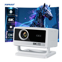 Projecteur de cinéma maison Topleo, projecteur intelligent Android, projecteur vidéo extérieur, projecteur de cinéma maison 4k, mini projecteur portable