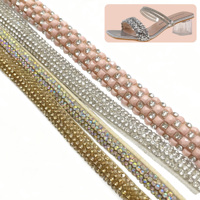 2025 Mode Tige de Chaussure en Cristal PVC Souple avec Lacets Brillants Semi-Circulaires, Breloque de Chaussure, Décoration Strass et Cordon en Cristal