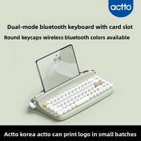 Teclado Inalámbrico Privado Mold B307 Actto BT 5.2 con Cable USB Tipo C, 68 Teclas, Diseño Retro de Máquina de Escribir, Membrana, Certificaciones KC, CE, RoHS, FCC, TELEC