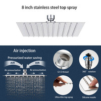 Système de douche mural noir mat de 10 pouces pour salle de bain best-seller Ensemble de pluie mixte dissimulé et pommeau de douche