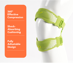 Attelle de genou conventionnelle personnalisée, respirante, antidérapante, sangle pour le tendon rotulien, fermeture à boucle et crochet réglable pour les entraînements en salle de sport, printemps - Product Image 2