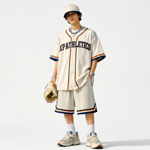 XP ATHLETICS Men's <b>Baseball</b> Jersey Short Sleeve Button Up Breathable Polyester 04 Team Name Print Relaxed Fit - Product Image 1