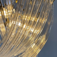 Lustre LED personnalisé pour décoration intérieure, design moderne en verre pour hall d'hôtel, escalier, luminaire suspendu