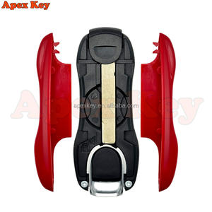 เคสกุญแจสำรองสีแดงคุณภาพสูงสวยงามสำหรับรถปอร์เช่ พร้อมสติกเกอร์สำหรับทำกรอบรูปศิลปะ - Product Image 2