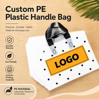 Sacs de shopping de luxe personnalisés avec logo imprimé, imperméables, avec poignée en PE, sacs en plastique pour boutique
