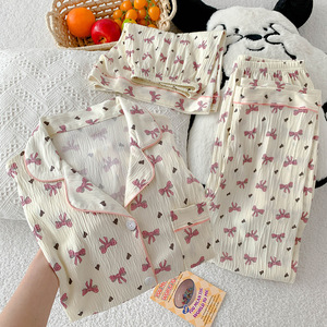 <span class=keywords><strong>Pigiama</strong></span> Tre Pezzi in Cotone Morbido per <span class=keywords><strong>Donna</strong></span> Stampe Cartoon Maniche Lunghe e Design Confortevole da Indossare a Casa - Product Image 2