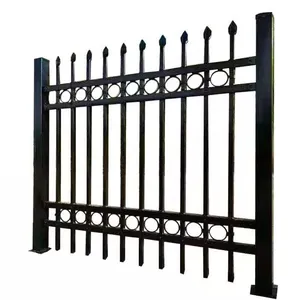 Безопасный железный забор, высококачественный и дешевый стальной садовый забор с порошковым покрытием, черный 100 мм X 100 мм, металлический забор, 50 комплектов поддонов