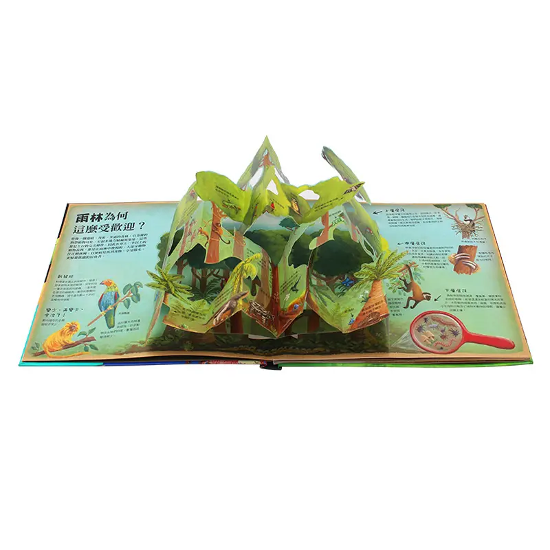 Libro di stampa pop-up stereoscopico dei libri di storia leganti 3D variopinti dell'oem per l'apprendimento prescolare dei bambini