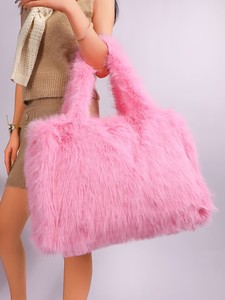 Borse a Mano Invernali in Pelliccia Sintetica per Donna, Grande Capacità, Borsa a Tracolla Morbida in Finta Pelliccia, Borse a Tracolla Femminili in Peluche - Product Image 1