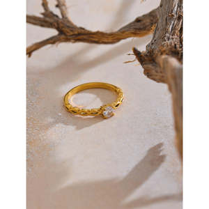 Alta Qualidade 18K Ouro PVD <span class=keywords><strong>Darry</strong></span> Anel Fino Bohemian Zircônio Aço Inoxidável das Mulheres Boho Diamond Cluster Anéis Direto - Product Image 3