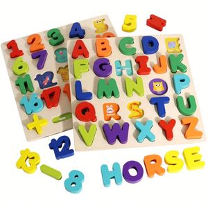 Jouets éducatifs de haute qualité pour enfants, garçons et filles, jeux de puzzle en bois 3D avec lettres de l'alphabet, aides pédagogiques - Product Image 1