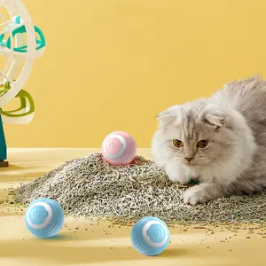 צעצוע כדור קפיצה חשמלי חכם גומי כבידה אינטליגנטי סיליקון כדור אוטומטי צעצוע לחיות מחמד לחתול משחק
