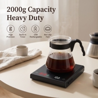 Alat Timbangan Barista dengan Timer Anti Selip, Unit Digital untuk Kopi (g, oz, ml)