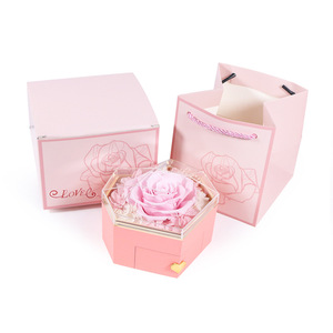 Día de San Valentín Día DE LA MADRE preservado Real rojo púrpura rosa con I Love You Collar para mujeres mamá su abuela novia esposa - Product Image 6
