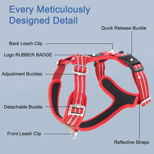 Arnês sem clipe para cães, colete macio acolchoado ajustável para animais de estimação, arnês para corrida e caminhada - Product Image 6
