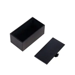 2022 A1 Fantastic Cheap Pu Leather Black Square Plastic Cufflink Or Tie Clip Packing Box