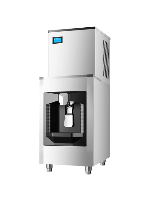 Commercial Air-Cooled Ice Making & Vending Machine with Compressor Motor & Gear-120kg Ice Production Capacity