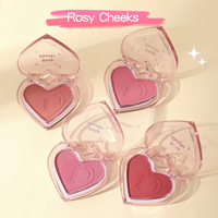 Bedak Pipi Matte/Shimmer Tahan Air Mineral Alami Bentuk Hati Kemasan Menarik Laris Manis Grosir ODM
