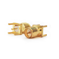 Modèle QQX SMA-KE, connecteur SMA femelle droit, montage sur circuit imprimé, traversant le circuit, coaxial RF plaqué or, module sans fil