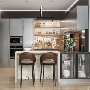 Armoires de cuisine multifonctionnelles en bois massif de luxe haut de gamme avec design et mobilier personnalisés - Product Image 2