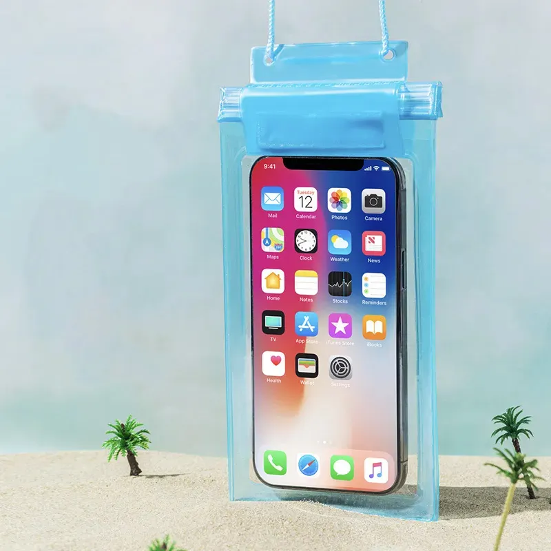 กระเป๋ากันน้ำพีวีซีสำหรับเดินทางว่ายน้ำกระเป๋าใส่โทรศัพท์มือถือออกแบบได้ตามต้องการ